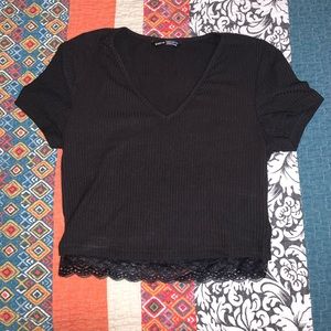 NWOT Shein Black V-Neck Tee